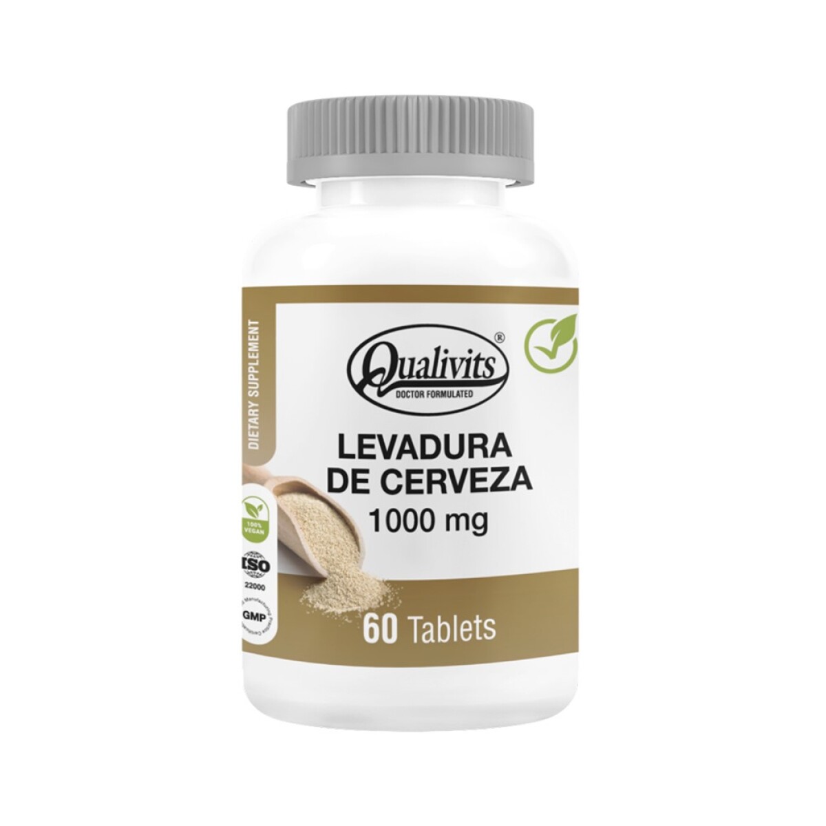 Qualivits Levadura de Cerveza 1000 mg 60 Tabletas | Suplemento Nutricional para Cabello y Piel