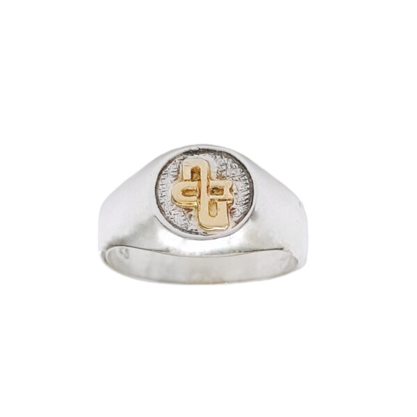 Anillo Profesión Escribano-Plata y Oro-Sin Piedra-AP5006 Sinpiedra