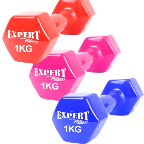 Mancuerna de Hierro Expert 1Kg Revestida En Vinilo Surtido