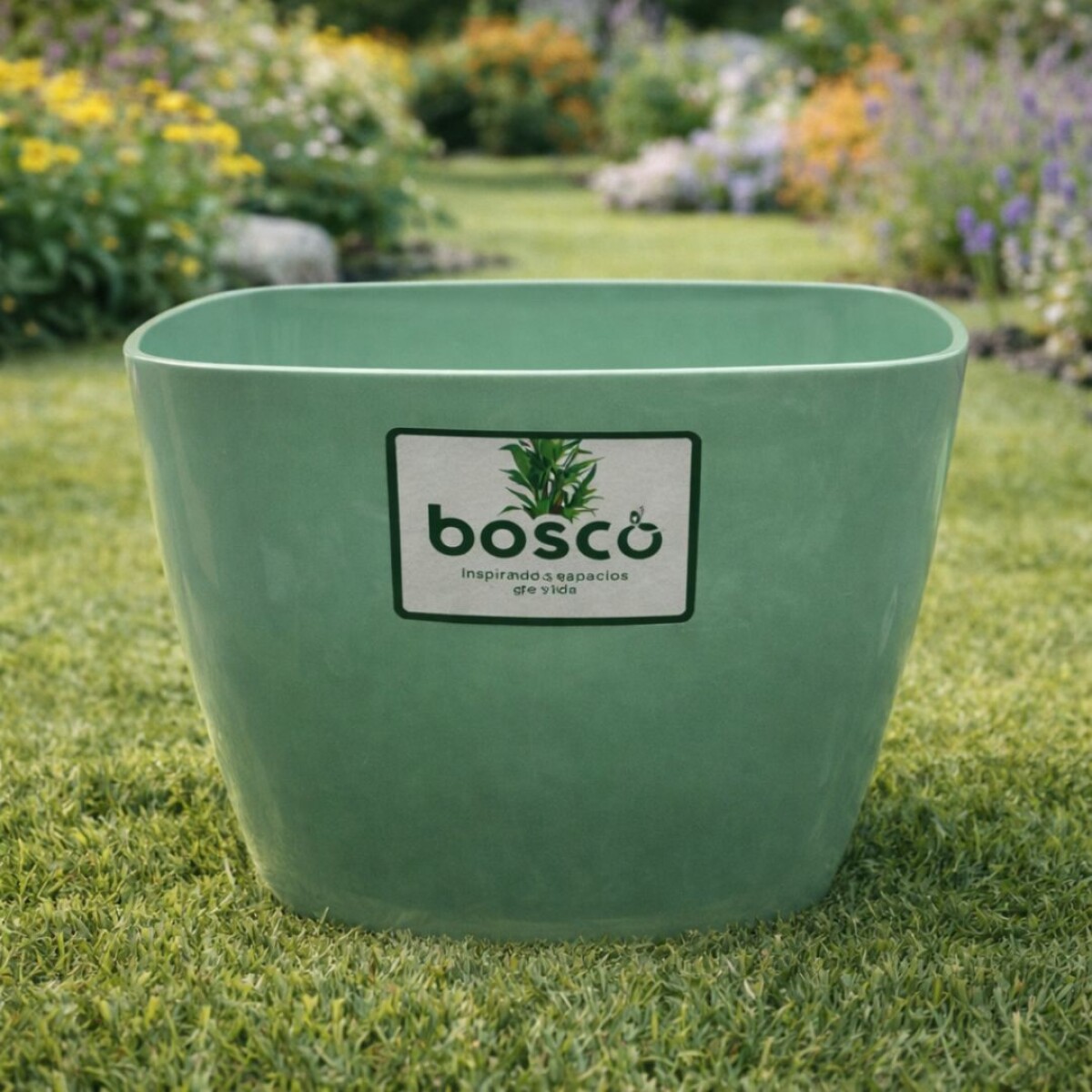 MACETA CUADRADA 22CM UMBRA VERDE 