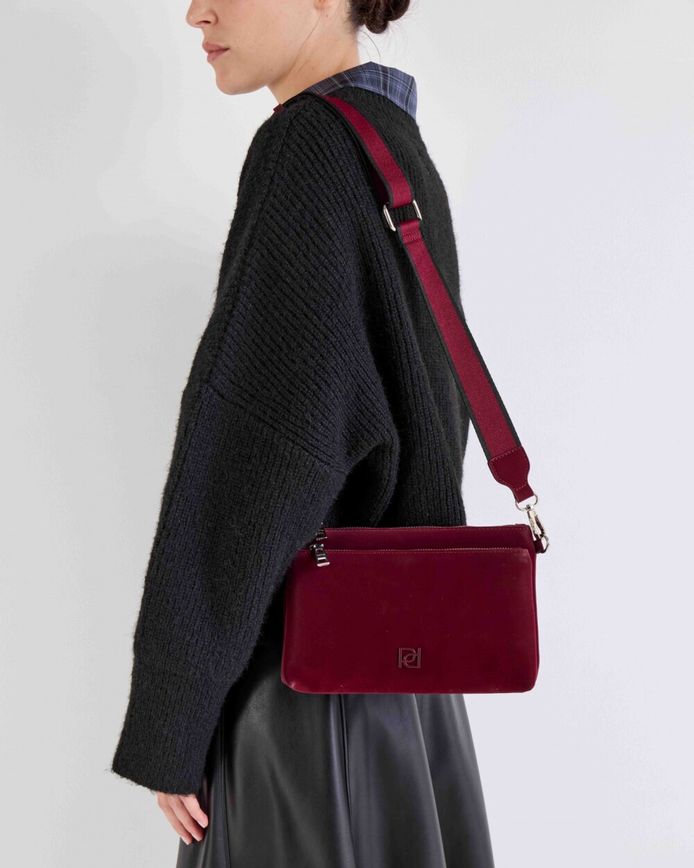 Bandolera Lily en gomato Bordeaux