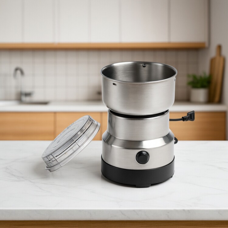 MOLINILLO DE GRANOS DE CAFE ELECTRICO 300W PLATEADO