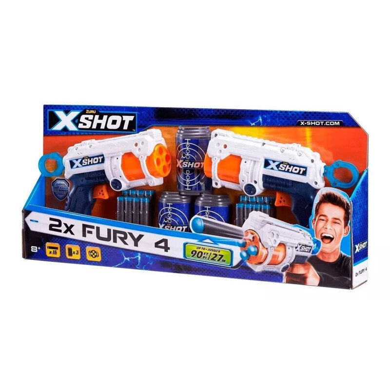 Pistolas X - Shot Fury 4 X 2 Original. Incluye 16 Dardos. Pistolas X - Shot Fury 4 X 2 Original. Incluye 16 Dardos.