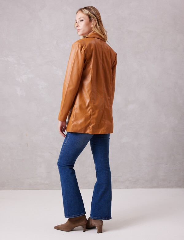 Blazer Eco Cuero Oversize TOSTADO