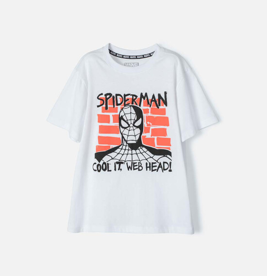 Camiseta junior niño Spiderman BLANCO
