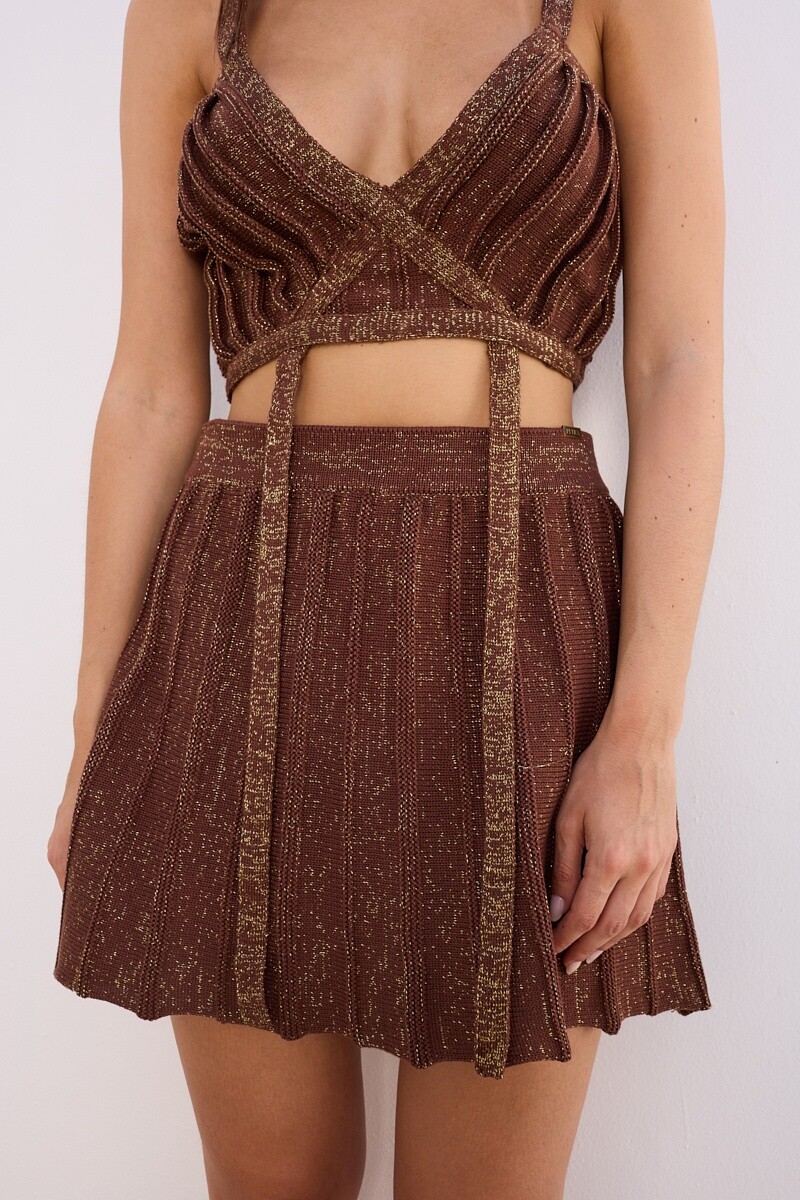 Mini Campana Marron/Dorado