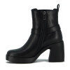 Darkness Bota Dama Caña Media Taco Cuadrado C/ Hebilla Y Elastico Negro