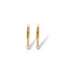 Caravanas aros con piedra - Oro bajo - Piedra colgante- CA8290 sinpiedra