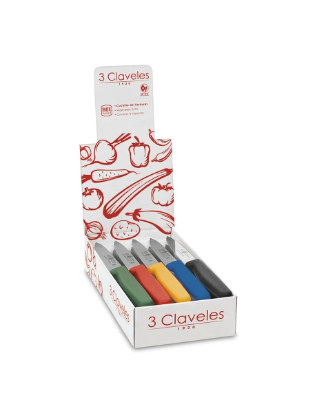 DISPLAY 20 CUCHILLO VEGETALES EXP. 20CM 3 CLAVELES DISPLAY 20 CUCHILLO VEGETALES EXP. 20CM 3 CLAVELES