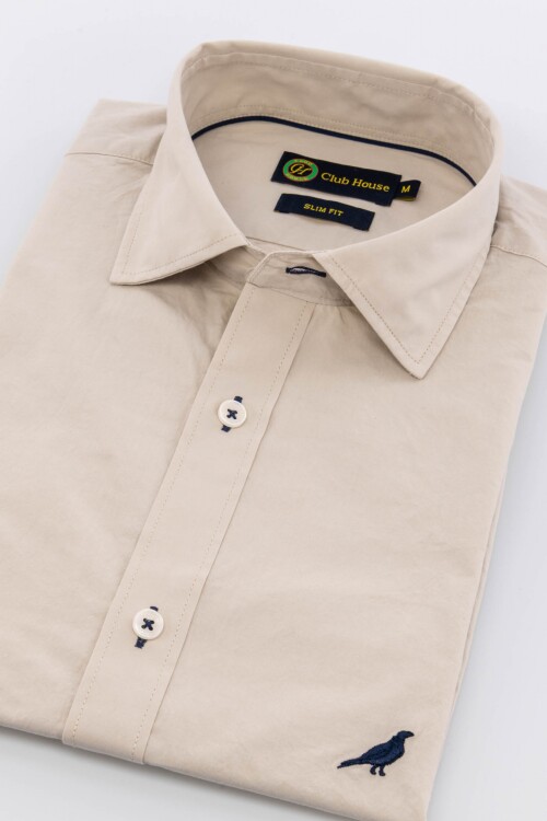 Camisa Short collar lisa Light Grey