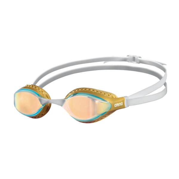 Lentes Espejados De Competición Natacion Unisex Adulto Arena Air-Speed Mirror Goggles Amarillo Cobre-Dorado-Blanco