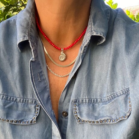 Collar KRILL en acero plateado y cristales Collar KRILL en acero plateado y cristales