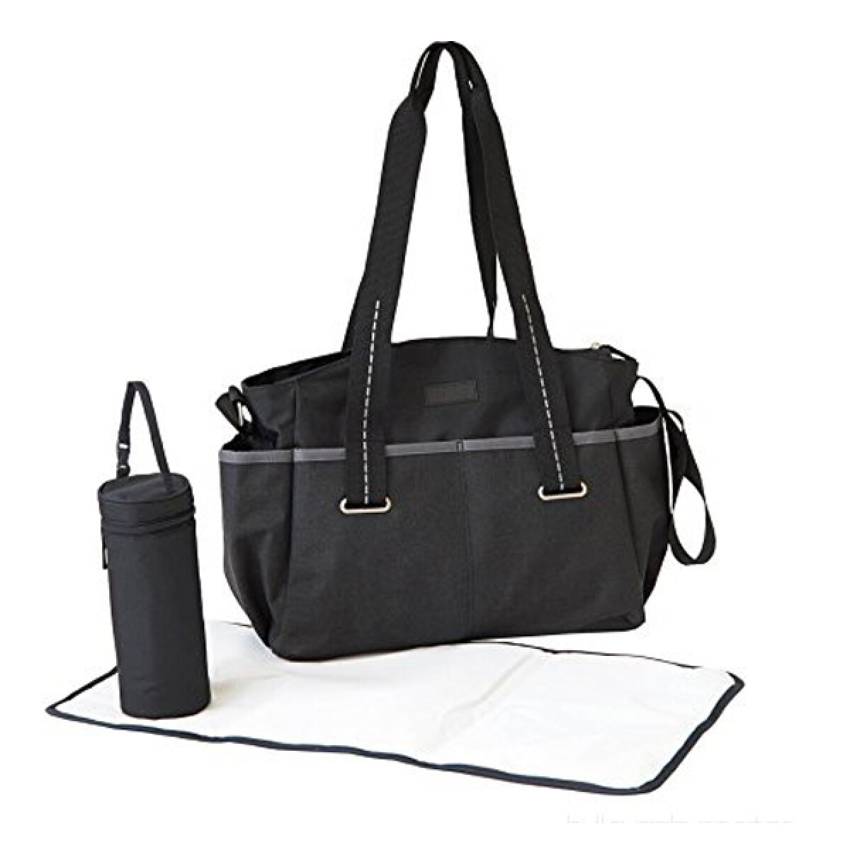 Bolso maternal con cambiador y porta mamadera 