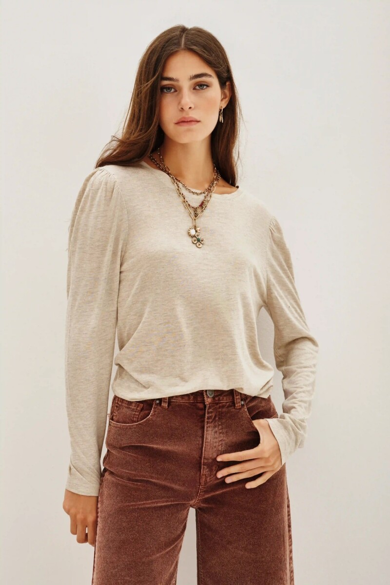 Remera Ginna Beige Melange