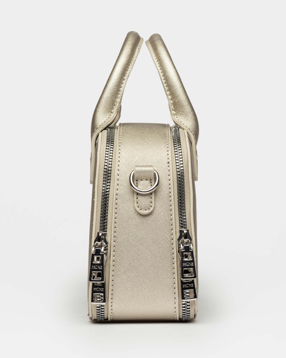 Cartera de mano New Penny en efecto cuero saffiano Metalizado