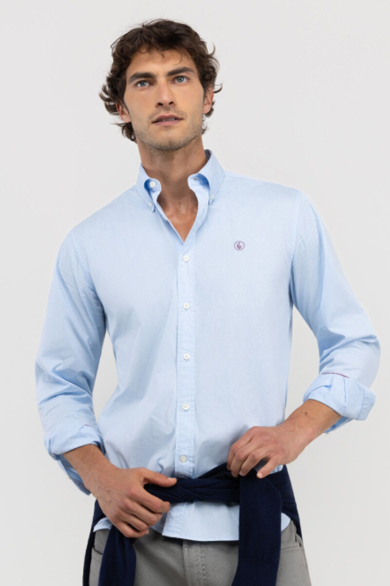 Camisa Garment Dyed Celeste