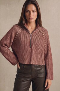 Sweater Algodón Cierre Bordeaux