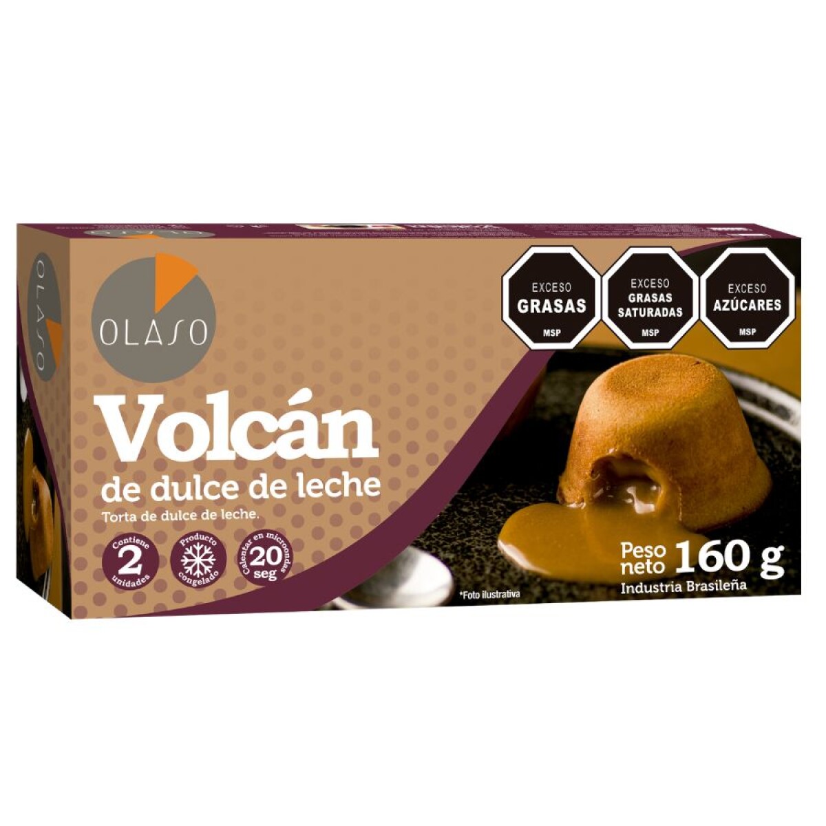 Volcán de dulce de leche Olaso - 2 uds. 160 gr 