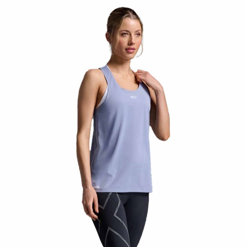 Polo Running Light Speed Tech Singlet Mujer Digital Lilac/white Reflective
