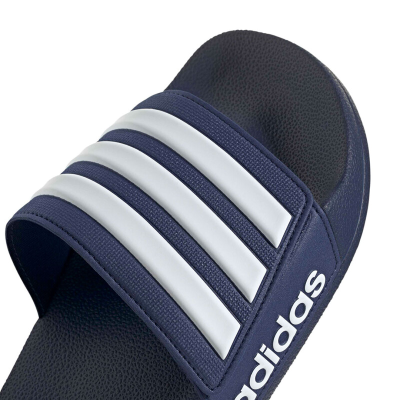 Sandalias Unisex Adidas Adilette Shower Velcro Azul - Blanco
