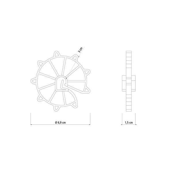 Separadores rueda 30mm p/ varilla hormigón 100un -TRAMONTINA TN1565