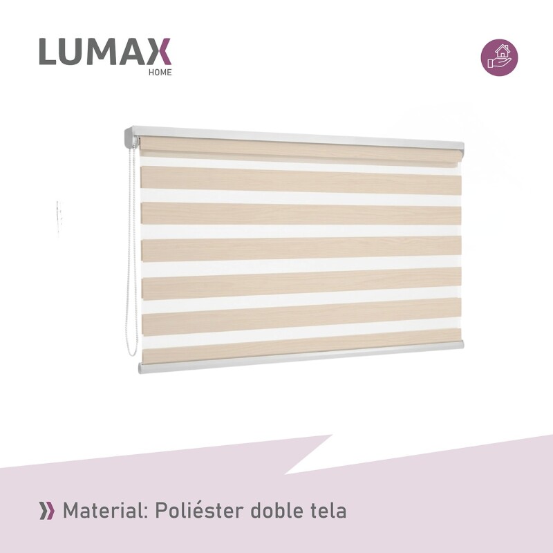 Cortina Roller Día Y Noche Lumax 1.0 X 2.1 M Gran Calidad Beige