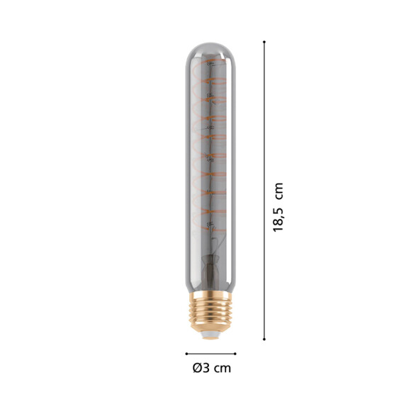 Lámpara LED tubo spiral fume T30 E27 4Wcálida dim 50Lm EG5366