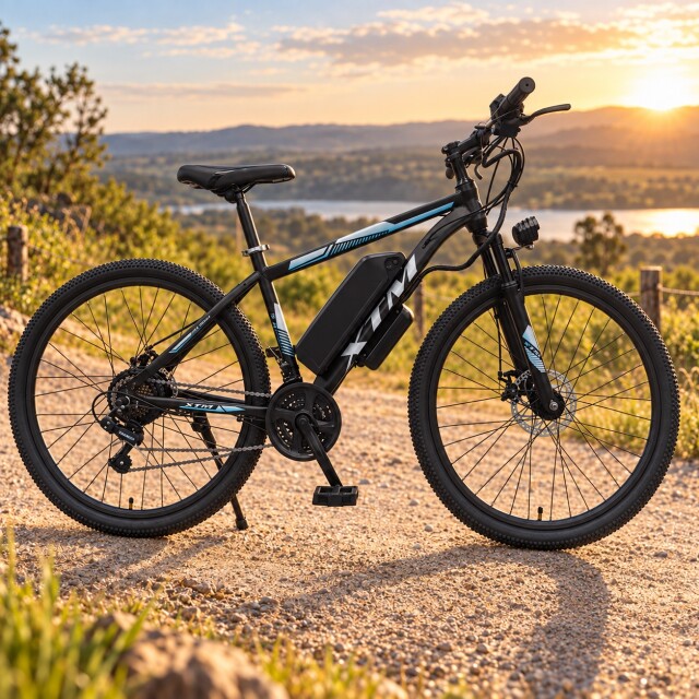 BICICLETA ELÉCTRICA MONTAÑA E-BIKE XTM AMORTIGUADORES SHIMANO RODADO 27.5 PLATEADO