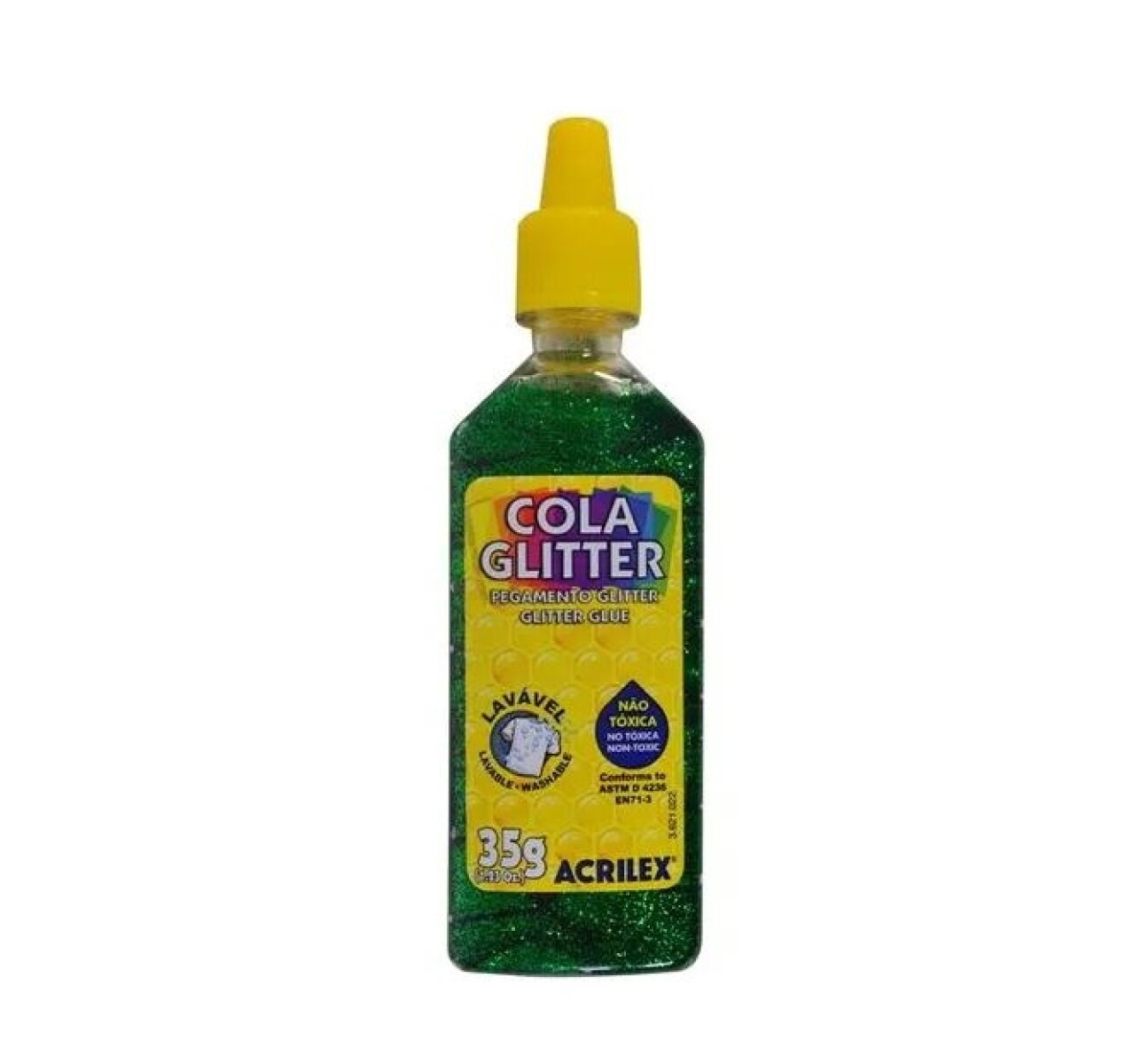 Brillantina Con Goma Verde Acrilex 35 Grs 