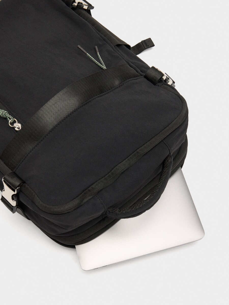Mochila De Cabina Nylon Extensible Repelente Al Agua negro