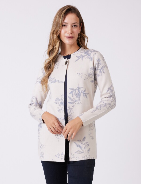 Cardigan Flores BEIGE