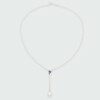 Collar MOON Gota de cielo en plata 925 con zafiro y perla Collar MOON Gota de cielo en plata 925 con zafiro y perla