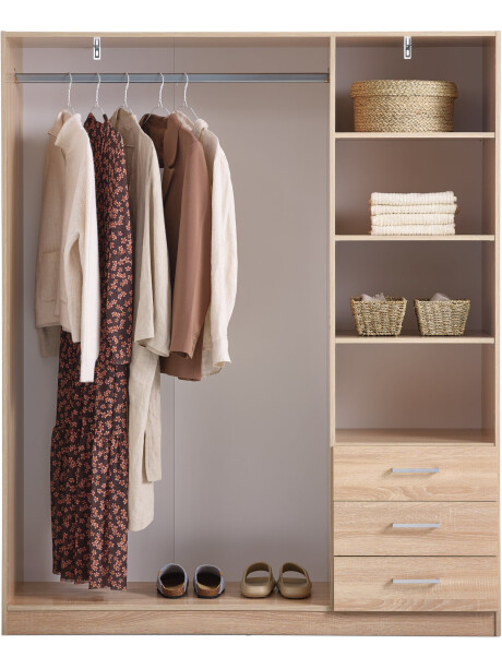 Armario FANDRUP 145x176 3 puertas 3 caj roble cl Armario FANDRUP 145x176 3 puertas 3 caj roble cl