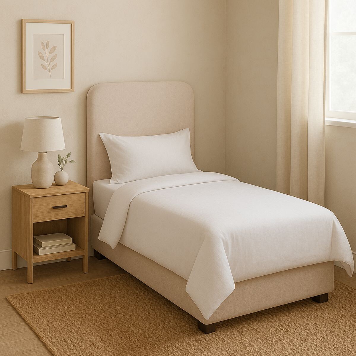 RESPALDO DE PARED BIRONI BEIGE 1,5 PLAZAS 