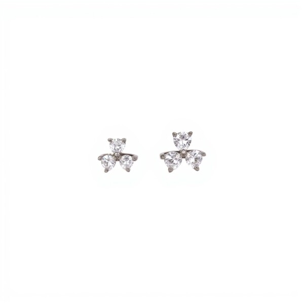 Caravanas Trilogy -Plata 925-Piedra Zirconia-CA3068 conpiedra