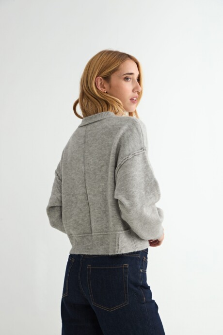 CARDIGAN CORDATA GRIS CLARO