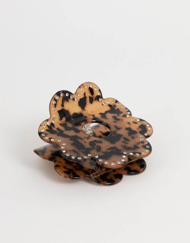 Broche Carey Broche De Flor Con Strass - Marron Carey