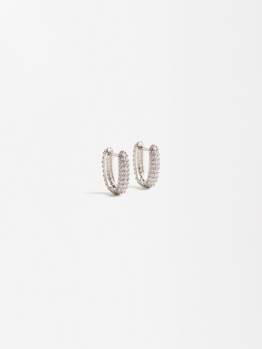 Aros Con Circonitas plateado