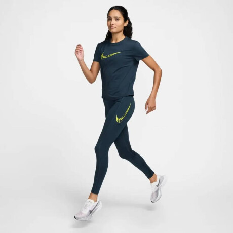Remera Nike One Swoosh Dri-Fit Top de Mujer Azul