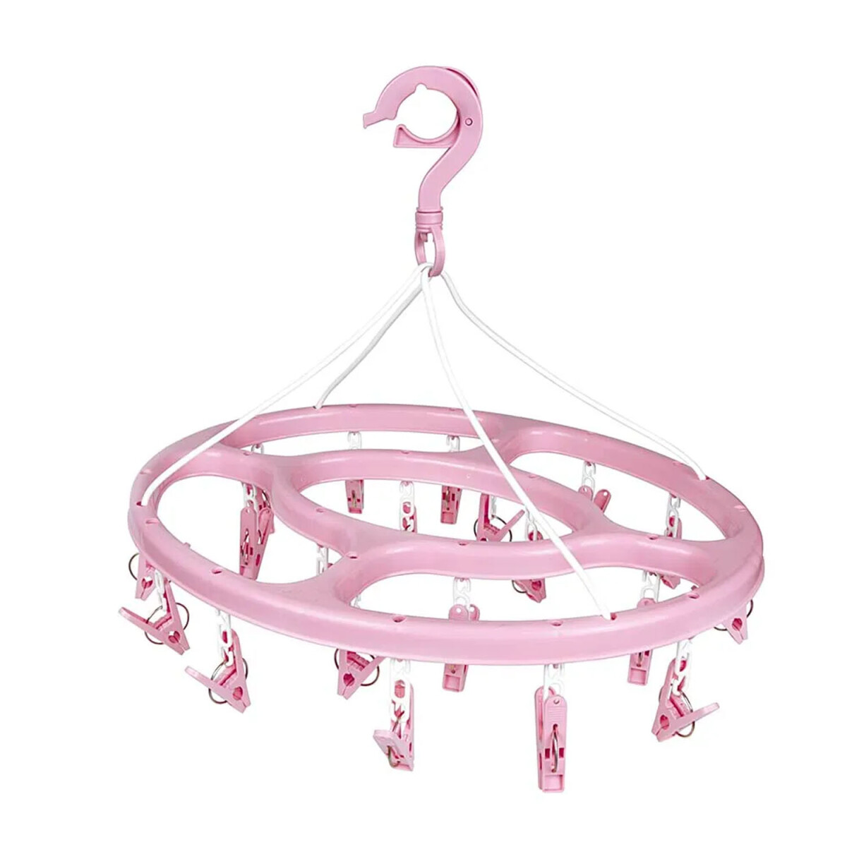 Mini Tendedero Ovalado 24 Palillos Plásticos para Ropa Mor - Rosa 