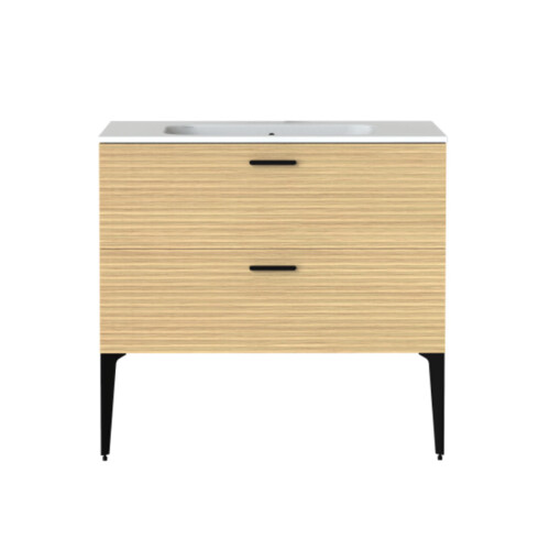 MUEBLE ALTEA MADERA con BACHA Y PATAS 90x50x82cm GAMAS DE MARRON