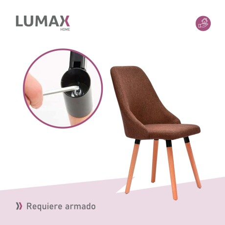 Silla de comedor Lumax modelo Harvey en tela Marrón