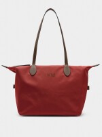 Bolso Shopper Liso De Nylon rojo
