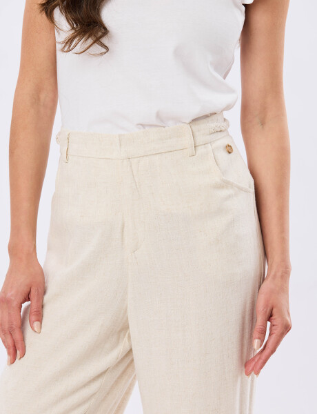PANTALÓN DE LINO Arena