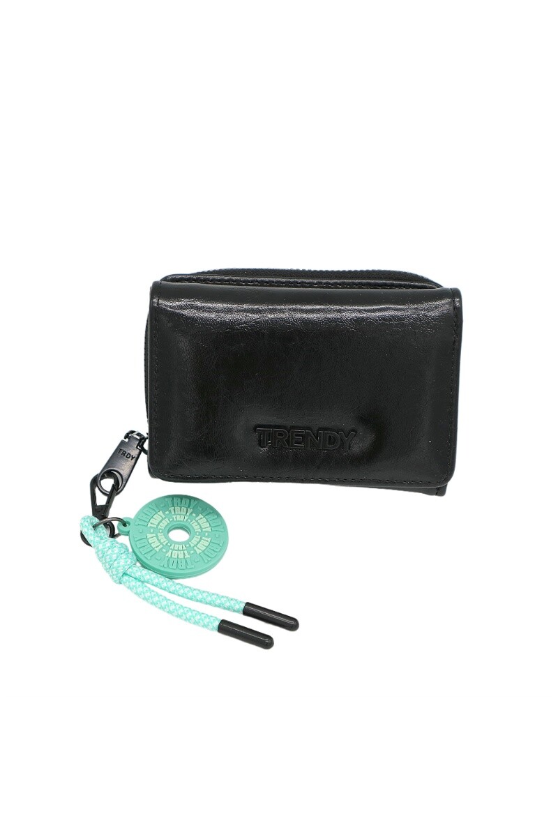 Billetera Trendy con llavero - Negro 