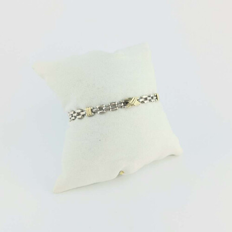 Pulsera De Plata 925 Con Detalles En Double De Oro 18 Ktes Modelo Panter