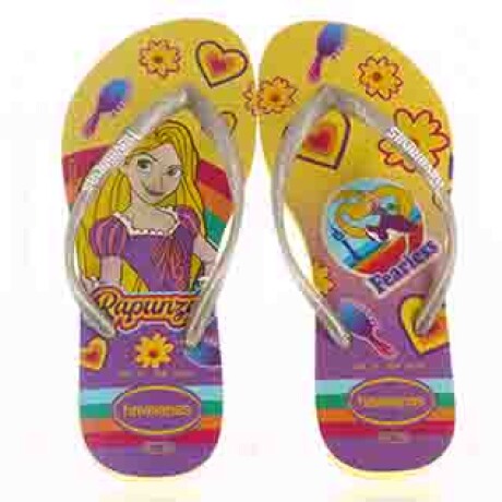 Sandalias Infantiles Havaianas Kids Slim Princes Amarillo - Dorado