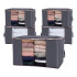 Set Caja Organizadora X2 Ropa Guarda Mantas Frazadas Variante Color Gris