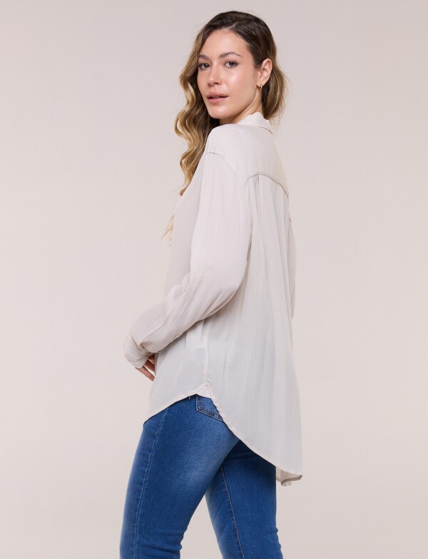 Camisa Holgada Texturad BEIGE