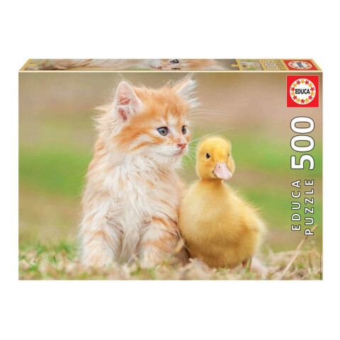 Puzzle Rompecabeza Educa Animales Amigos Pato Gato 500 Pieza Puzzle Rompecabeza Educa Animales Amigos Pato Gato 500 Pieza